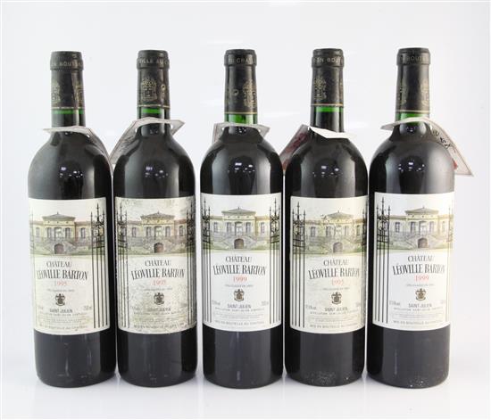 Five bottles of Chateau Leoville-Barton, St. Julien,